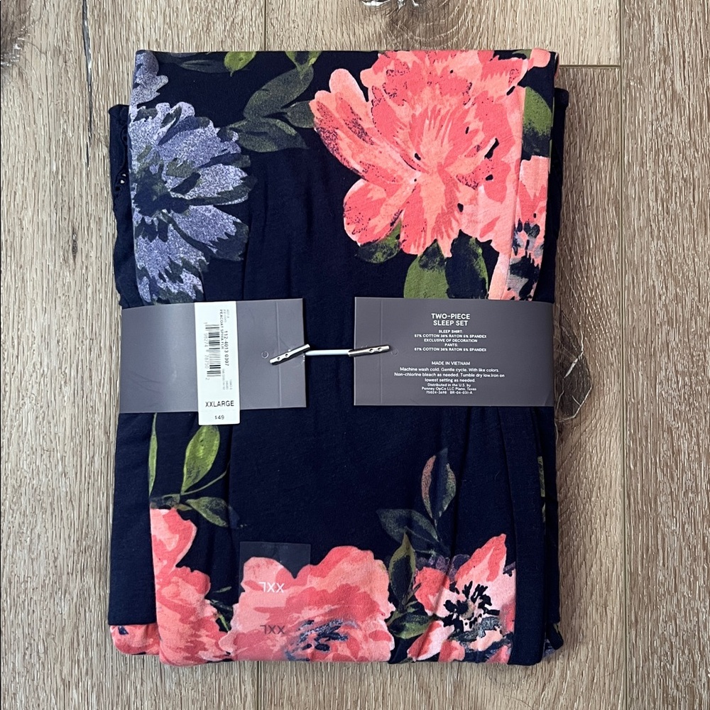 Liz Claiborne - 2 piece sleep set, NEW WITH TAGS, navy, coral, lavender XXL